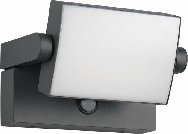 TRIO KANSAS - Wandlamp - Antraciet - incl. 1x SMD 10W - Bewegingssensor - Kantelbaar - Buitenverlichting - IP54