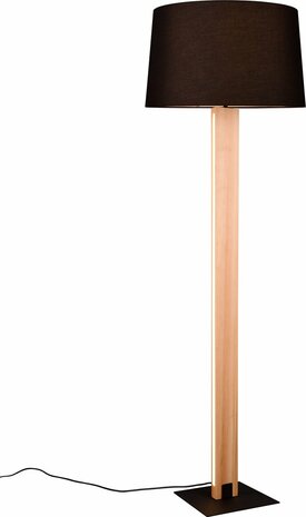 TRIO RAHUL - Vloerlamp - Zwart mat - excl. 1x E27 40W