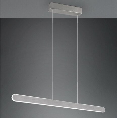 TRIO HELIOS - Hanglamp - Geborsteld aluminium - incl. 1x SMD 28W - 4 Niveaus touchschakelaar - Aanpasbare lichtkleur