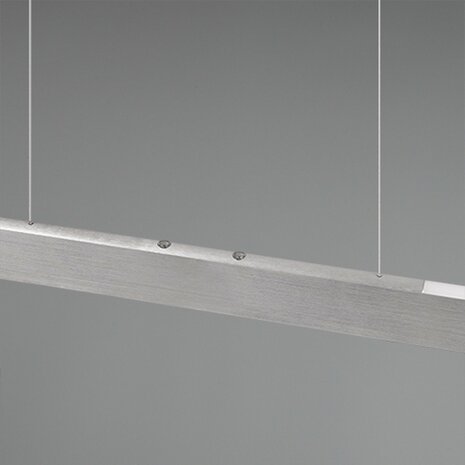 TRIO HELIOS - Hanglamp - Geborsteld aluminium - incl. 1x SMD 28W - 4 Niveaus touchschakelaar - Aanpasbare lichtkleur