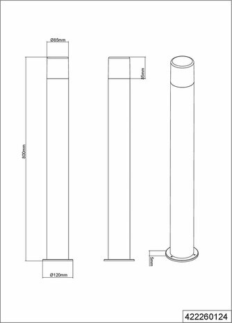 Trio - Vloerlamp Hoosic roestkleur 800mm