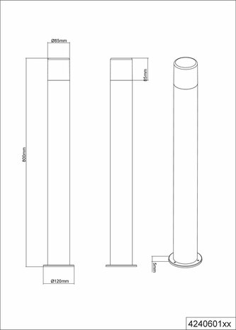 TRIO HOOSIC - Paalverlichting - Zwart mat - excl. 1x E27 4W - Buitenverlichting - IP44