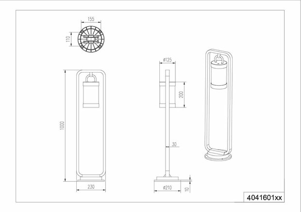 TRIO SAMBESI - Paalverlichting - Roestkleur - excl. 1x E27 4W - Schemeringsensor - Buitenverlichting - IP44