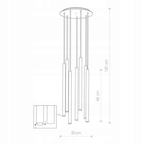 PIERRO 7  - Hanglamp - Plafondlamp - G9 Fitting x 67- Rond - Eetkamer - Keuken - woonkamer - &Oslash;300mm