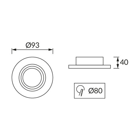 INDI C - Spot Armatuur GU10 - GU10 Inbouwspot - Rond - Wit - Aluminium - &Oslash;93mm