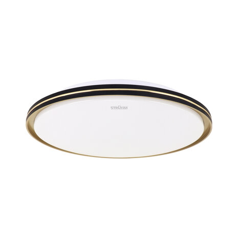 FIESTA - LED Plafondlamp - Keuken Woonkamer &Oslash;42 cm - 24W - Daglicht wit - 4200K - Zwart/Goud kleur - Opbouw - Rond - IP20