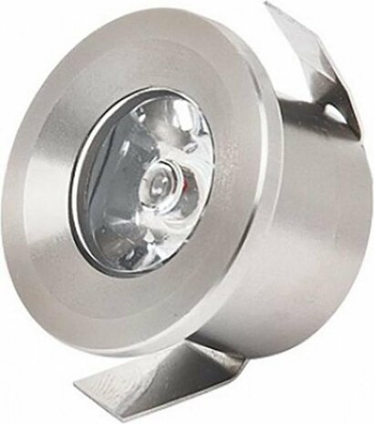 Monica - LED Veranda Spot Verlichting 6 Pack - Inbouw Rond 1W - Natuurlijk Wit 4200K - Mat Chroom Aluminium - &Oslash;33mm