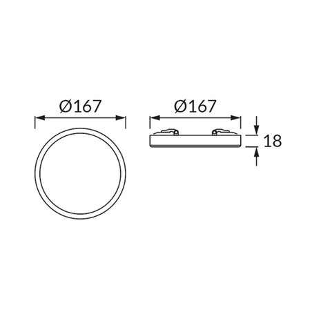 OLGA - LED Plafondlamp - 12W - 1490 Lumen - Aanpasbare Kleur CCT - 3000k 4000k 6500k - Opbouw/Inbouw - Rond - Mat Zwart - 167 mm