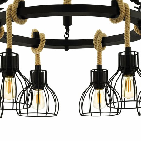 EGLO Rampside Hanglamp - E27 - &Oslash; 76 cm - Zwart