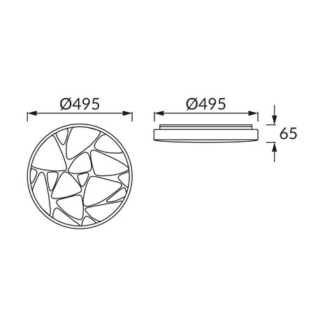 MINERAL - CCT LED Plafondlamp - Aanpasbare licht kleuren - Rond - Plafonni&egrave;re - dimbaar - met afstandsbediening - 5780 Lm - 48W LED - 495 mm