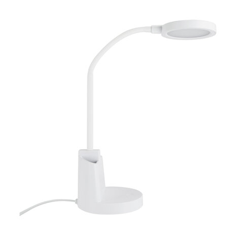 LABOR -LED Bureaulamp - Tafelverlichting - 8w - 4000K Daglicht wit - 560 Lumen - Rond - 3 step touch dimmer - Aluminium - Wit