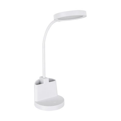 LABOR -LED Bureaulamp - Tafelverlichting - 8w - 4000K Daglicht wit - 560 Lumen - Rond - 3 step touch dimmer - Aluminium - Wit