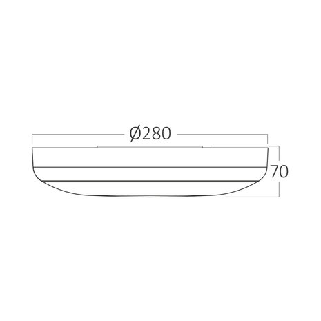 GRANDE - LED Plafondlamp -  Microwave Sensor -  Aanpasbare kleur CCT - Aanpasbare watt 12/15/20w - 2000 Lumen - Wit - IP54 - 280mm