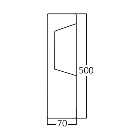 Tarus 50cm-Sokkellamp Buiten -LED Tuinverlichting - Aluminium -Waterditch IP54 -7W 3000K Warm wit licht