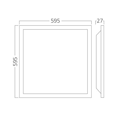 BRAYTRON - LED Paneel - 60x60cm - Aanpasbare lichtkleur CCT - Aanpasbare watt 27/33/40w - Vierkant - Backlight - Flikkervrij - Mat Wit - Aluminium