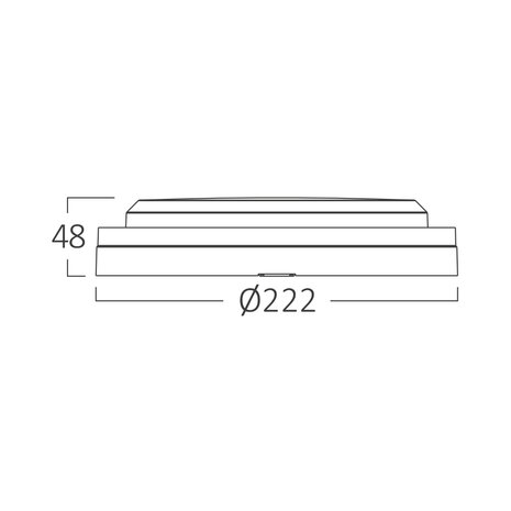 Bulkhead -LED Plafondlamp - 3IN1 Microwave Bewegingssensor - Aanpasbare kleur CCT - 18w - 2020 Lumen - Wit - IP65 - 222mm