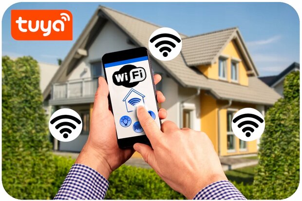 ORNO - Slimme Opbouwstopcontact - WIFI TUYA SMART - Binnen / Buiten - Energiemeter App - Penaarde - IP55 - voor BELGIE