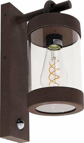 TRIO SAMBESI - Wandlamp - Roestkleur - excl. 1x E27 4W - Bewegingssensor - Buitenverlichting - IP44