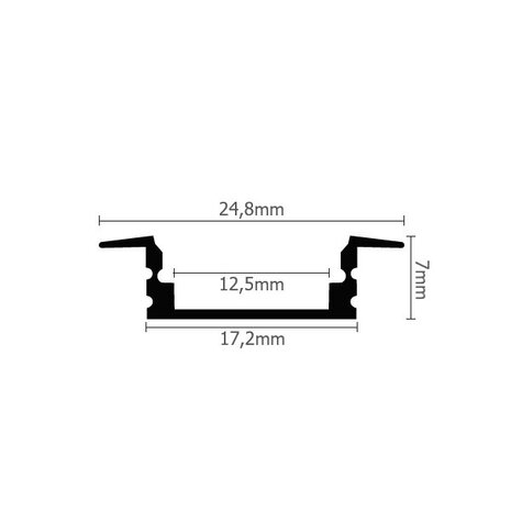 Led Strip Profiel Zwart Aluminium Meter X Mm Inbouw Ledstorage